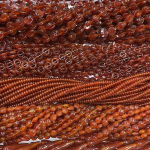 Al por mayor Cuentas de Ágata Roja Semiterminadas Sueltas de 4x6mm, Cuentas de Arroz Brillantes para Pulseras y Collares, Piedra Cornalina de 4mm, 6mm, 8mm - Product Image 3