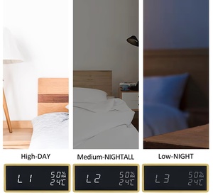 Emaf Nâu thiết kế mới bàn nhỏ đêm kỹ thuật số máy tính để bàn gia đình báo động gỗ làm cho đứng lịch bàn tre Đồng hồ cho bàn - Product Image 4