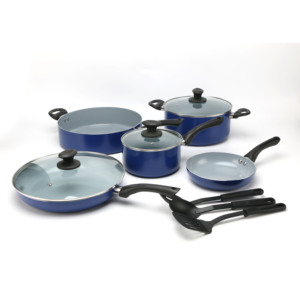 11pcs cổ điển màu xanh Đức nhôm cảm ứng Cookware Set không dính thân thiện với môi nhà bếp nấu ăn <span class=keywords><strong>Ware</strong></span> - Product Image 1