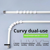 Rail flexible en aluminium multifonctionnel de style moderne monté au plafond pour rideaux à vagues Rail pliable