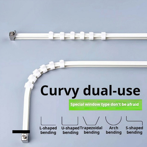 <span class=keywords><strong>Rail</strong></span> flexible en aluminium multifonctionnel de style moderne monté au plafond pour rideaux à vagues <span class=keywords><strong>Rail</strong></span> pliable - Product Image 6