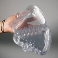 Boîte rectangulaire en plastique PET transparent de qualité alimentaire jetable pour sandwich, hamburger et pizza, écologique, logo personnalisé