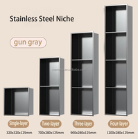 Nichos de Ducha Modernos de Acero Inoxidable Negro de 700*280*125mm para Uso en Hoteles, Ecológicos, Precio de Fábrica