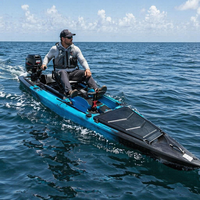 Kayak de pêche sit-on-top 2026 de 4 m (12,7 pi) avec système à pédales et moteur électrique de pêche de 6 CV, 1 personne, en matériau HDPE