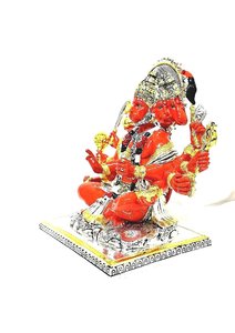 Estatua Religiosa Hecha a Mano de Panchmukhi Hanuman de Cinco Caras, Plateada y Bañada en Oro de 24k, para Puja, Decoración del Templo del Hogar, Regalo de Boda - Product Image 3