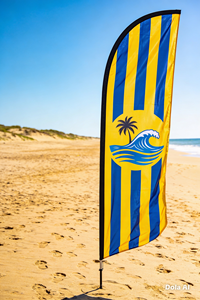 Drapeau de plage personnalisé Oriflamme sur mesure pour salon professionnel - Product Image 6