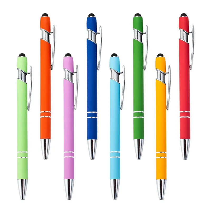 Stylos à bille à encre en plastique, 10 couleurs, vente en gros, chinois, promotion, en métal, Logo personnalisé, vente en gros