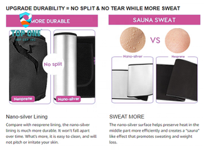 Top One Neopreno Silver Ion Sauna Bandas para el sudor Slim Tummy Trainer Cintura Trimmers Cinturón para mujeres y hombres - Product Image 5