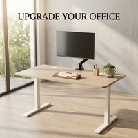 Bureau debout électrique de luxe blanc, style professionnel, structure en acier thermolaqué, mobilier de direction pour bureau à domicile