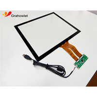 Écran tactile capacitif Grahowlet de 17 pouces, résolution 1280x1024, interface USB/IIC, noir, pour usage professionnel, automobile et éducatif
