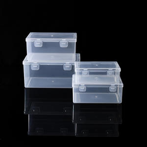 Caja de almacenamiento de plástico transparente con tapa, 18x13,6x8,7 cm, organizador de joyas y electrónica, contenedor apilable de Material PP - Product Image 4