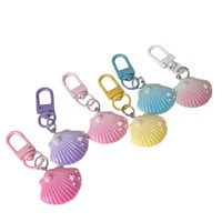 Ensemble de porte-clés en résine sur le thème des animaux marins mignons, breloques pour sacs Kawaii : Dauphin, Méduse, Coquillage, Étoile de mer, Queue de sirène pour filles
