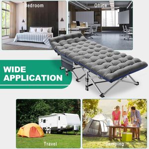 Lit <span class=keywords><strong>de</strong></span> camping pliable extra large, robuste, double couche, en Oxford, métal, portable, <span class=keywords><strong>sac</strong></span> <span class=keywords><strong>de</strong></span> transport, maison, bureau, chambre, <span class=keywords><strong>sieste</strong></span>, extérieur, plage - Product Image 6