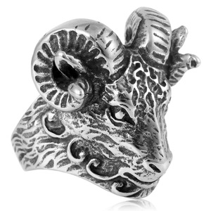 Yunnique – bague en forme de mouton pour hommes, style Punk, en acier inoxydable, bijoux du zodiaque, cadeau - Product Image 3