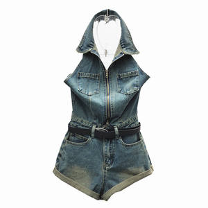 Combinaison <span class=keywords><strong>femme</strong></span> sans manches à <span class=keywords><strong>col</strong></span> polo anti-rides, nouvelle collection été, à simple boutonnage + pantalon large à ourlet roulé taille haute - Product Image 4