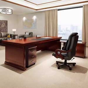 Executive Desk <b>Solid</b> <b>Wood</b> Modern Chinese Style Office Furniture Set Manager Chair Included XDM3820 - Product Image 3