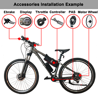 Kit de conversion de vélo électrique avec moteur à moyeu sans balais 36V 48V 250W 700C 20 pouces-28 pouces, écran LCD, roue avant pour vélo électrique