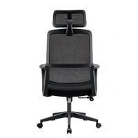 Chaise de bureau ergonomique en maille - Appui-tête intégré, pivotante et réglable en hauteur, dossier respirant pour une longue séance assise