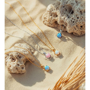 JINYOU 2785 Collana con Catena Sottile in Acciaio Inossidabile Placcato <span class=keywords><strong>Oro</strong></span> con Ciondoli a Sfera Multicolore, Gioielli di Moda all'Ingrosso - Product Image 2