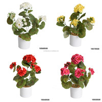 Petit bonsaï artificiel pour centre de table, fleurs de bégonia en soie rouge vif réalistes, plantes en pot de 33 cm, décoration de Noël pour la maison