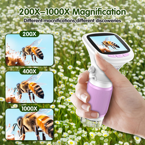 Microscope acoustique portable pour enfants, ensemble de jouets éducatifs STEM avec écran LED et caméra 1280x720 - Product Image 4