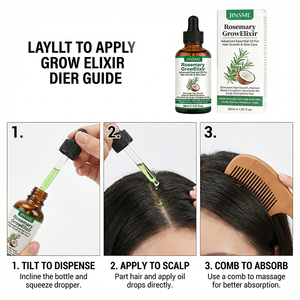 โรสแมรี่และชาสมุนไพรอีลิกเซอร์ OEM-Grow Elixir เซรั่มบำรุงเส้นผมสูตร 2-IN-1 สำหรับการเจริญเติบโตของเส้นผม ป้องกันการแตกหัก ซ่อมแซมเส้นผม 30 มล. วีแกน - Product Image 4
