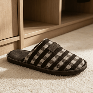 Pantuflas Elegantes para Hombre, Fabricadas en Textil, Certificadas Reach, Suaves y Afelpadas, Calzado de Dormitorio, Elegantes Pantuflas de Interior, Plazo de Entrega de 30 a 60 Días - Product Image 4