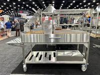 Barbecue argentin Gaucho pour extérieur, chariot en acier inoxydable avec revêtement en poudre, allumage électronique, dispositif de sécurité contre les flammes, usage commercial