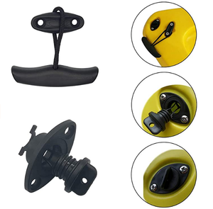 1 Paquete de Asas de Transporte para Kayak Individual con Cordón de Tracción en Forma de T y Ojos de Anclaje, Kit de Tapones de Drenaje para Kayak, Canoa, Bote - Product Image 6