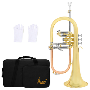 SLADE Venta al por Mayor de Fábrica Corneta Francesa de Marcha Instrumentos Musicales Fliscorno Profesional en Tono de Si Bemol con Laca Dorada - Product Image 2