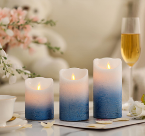 Juego de 3 piezas de decoración navideña y accesorios de ambiente con velas electrónicas LED de control remoto y velas sin humo - Product Image 3