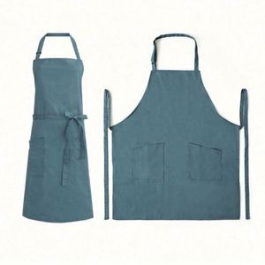 Custom Print Polyester Cotton Chef Apron Blank Unisex Adjustable <b>Bib</b> Apron With 2 Roomy Pockets - Product Image 4
