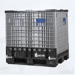 1200*1000 grey pp logistic cheap folding waterproof shockproof plastic pallet box