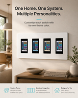LANBON Tuya Wifi Zigbee Smart Living Wifi Mesh L9 LCD Touch 1 Gang Dimmer Smart Switch Bekerja dengan Alexa & Google Home untuk Villa
