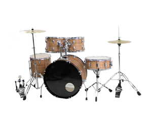 Batterie de percussions chromée OEM ODM pour 5 tambours et 2 cymbales, instrument de musique, batteries bon marché avec cymbales - Product Image 3