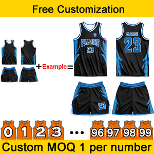 Ensemble d'uniformes de basketball unisexe personnalisés avec logo, nouveau design, respirants, anti-humidité, en polyester, grandes tailles - Product Image 3