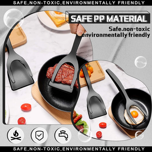 Spatule-pince 2-en-1 pour œufs, crêpes, poisson, toast français, omelettes – Ustensile de cuisine antiadhésif pour la maison - Product Image 4