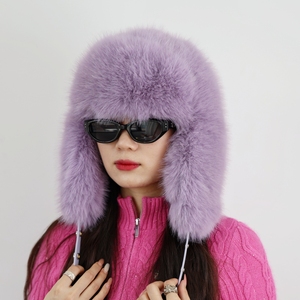 Casquettes d'hiver pour femmes avec protège-oreilles en fourrure, style trapper, en fausse fourrure, surdimensionnées, style bomber - Product Image 6