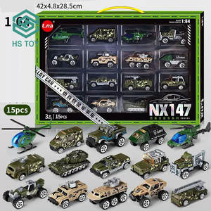 مجموعة نماذج شاحنات إطفاء وسيارات عسكرية معدنية مصبوبة بمقياس 1/64 من سبيكة HS لعام 2023، لعبة هندسية رخيصة للأطفال - Product Image 5