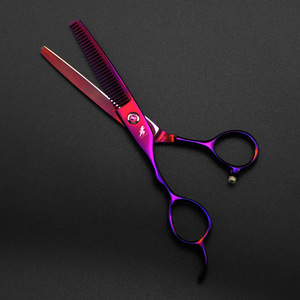 Ciseaux de coiffure Skywalker électroplaqués violet 6 pouces pour gaucher, ciseaux plats droits, ciseaux à dents, ciseaux à effiler les cheveux - Product Image 3