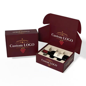 Boîtes d'expédition pour bouteilles de vin avec logo personnalisé, emballage pour livraison de boissons alcoolisées, boîtes en carton ondulé, boîte d'<span class=keywords><strong>abonnement</strong></span> pour envoi postal - Product Image 1