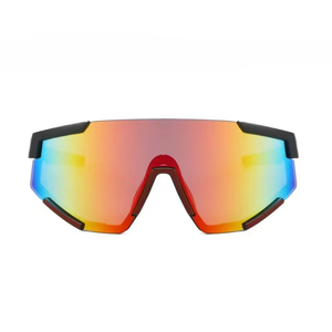 Occhiali da Sole Sportivi Oversize per Ciclismo, Montatura Bianca e <span class=keywords><strong>Rossa</strong></span>, Grandi Lenti Antivento, Occhiali da Sole di Marca di Lusso per Uomo - Product Image 6