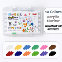Marqueurs de peinture acrylique 36 couleurs vives stylo à encre imperméable enfants peinture Logo personnalisé en vrac Art marqueur fournitures en gros