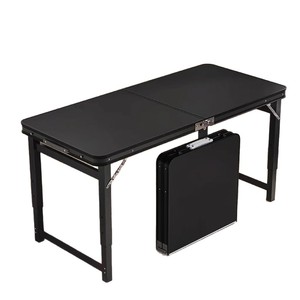 <b>Folding</b> Rectangular <b>Metal</b> <b>Table</b> For Outdoor Use Portable Camping Picnic Street Vendor Night Market Minimalist Design - Product Image 5