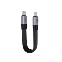 Câble USB Type C court de 13cm avec porte-clés Portable USB4 80Gbps Données 240W PD Charge 8K 60Hz UHD Vidéo pour Power Bank