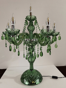 6 + 1 cánh tay vàng hiện đại Glass E14 bóng đèn cơ sở K9 pha lê Đèn bàn cho phòng khách trang trí nội thất - Product Image 6