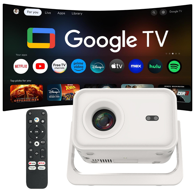 New Model Native 1080P Android LED LCD GTV Auto Focus 4K Support Portable Smart Video Projector Built-in Speakers 350 Lumens