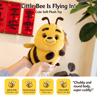 Usine de jouets en peluche avec faible quantité minimale de commande, conception personnalisée, figurines d'abeilles, mascottes animales douces et oreillers à câliner.