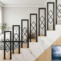 Colonne de garde-corps d'escalier moderne et durable en fer forgé noir en forme de U, simple, pour bricolage personnalisé, 10 pieds