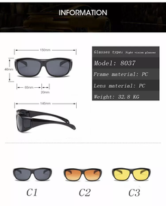 แว่นตาส่องกลางคืน DOISYER รุ่นขายดีปี 2022 สำหรับผู้ชาย ใช้ได้ทั้งกลางวันและกลางคืน สีเหลือง สำหรับขับรถ แว่นตาสปอร์ต มองเห็นในเวลากลางคืน - Product Image 2